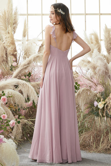 Robe Blush de demoiselle d’honneur en mousseline de soie